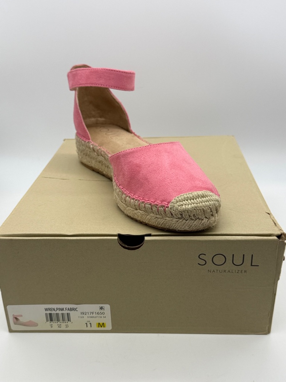 SOUL Naturalizer Pink Ankle-Strap Espadrille Wedges